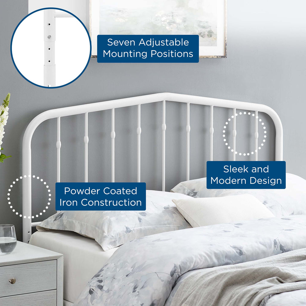 Lennon Metal Queen Headboard - White