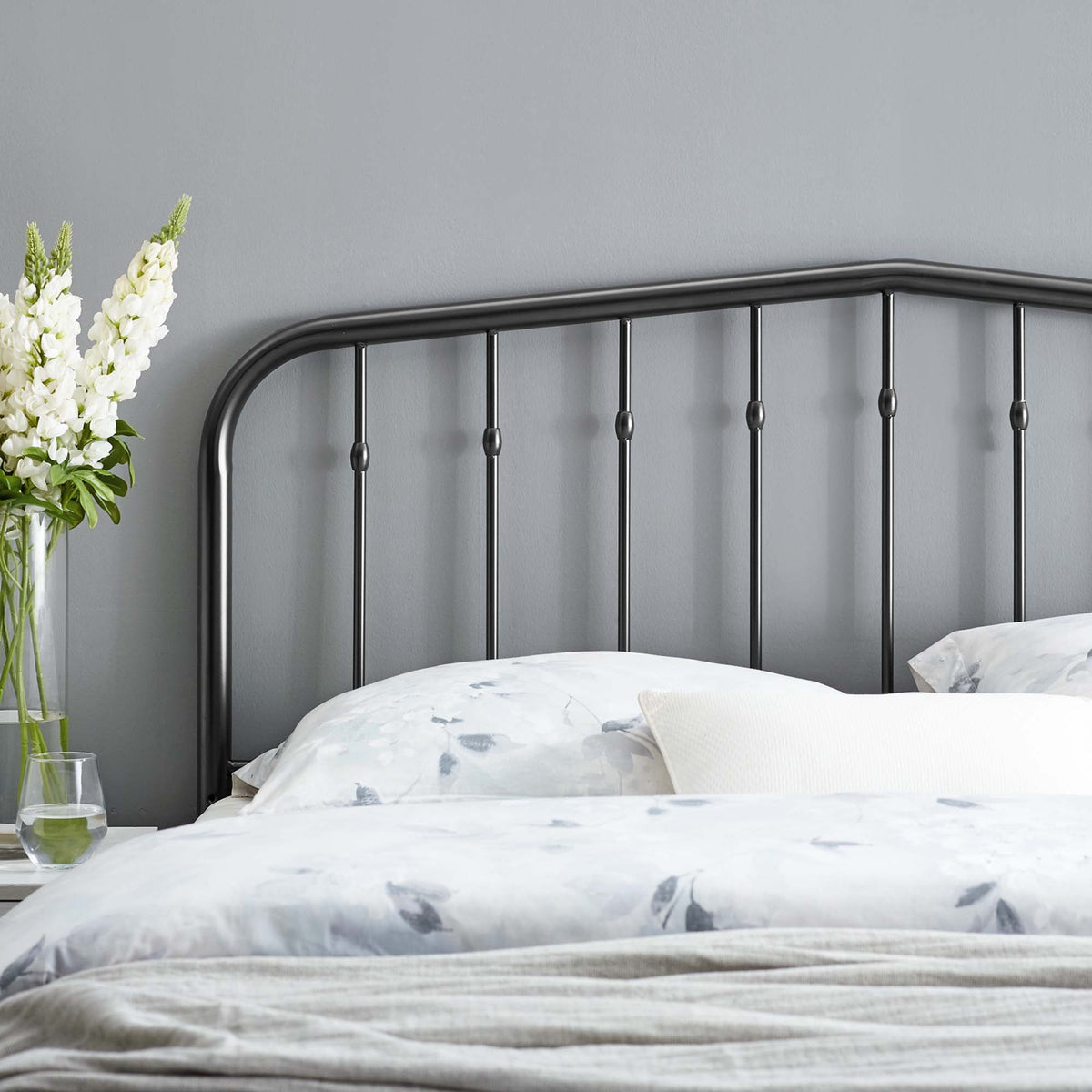 Lennon Metal King Headboard - Black