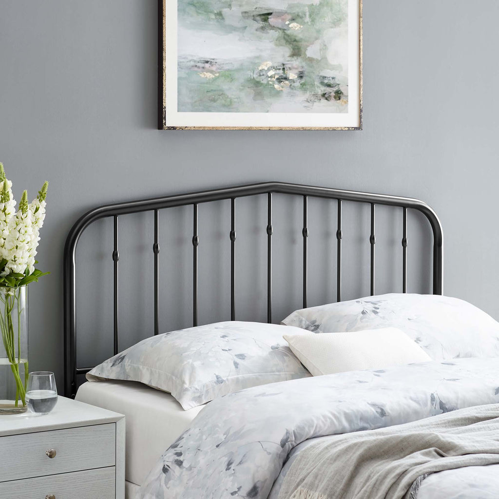 Lennon Metal King Headboard - Black