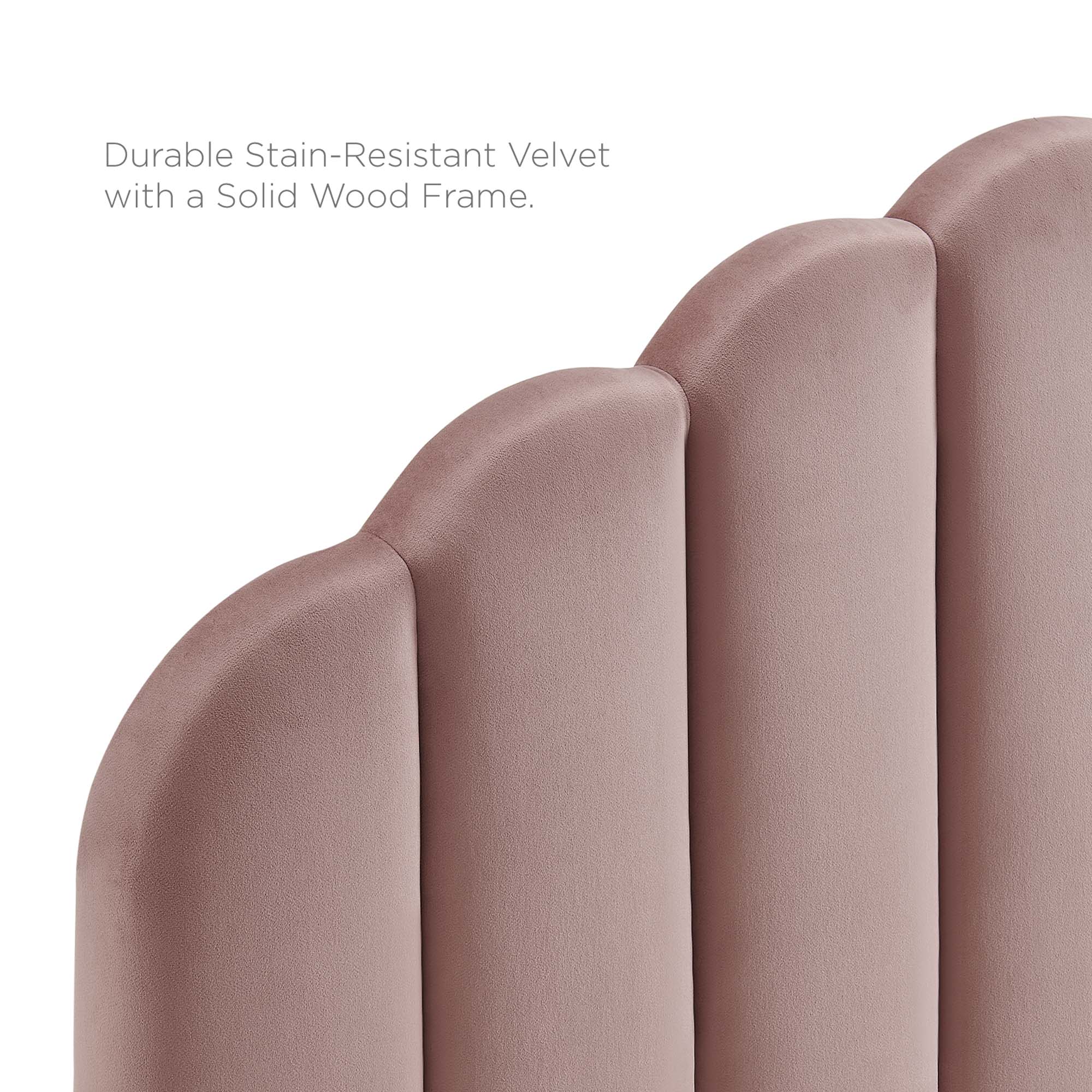 Veronique Performance Velvet Twin Headboard - Dusty Rose