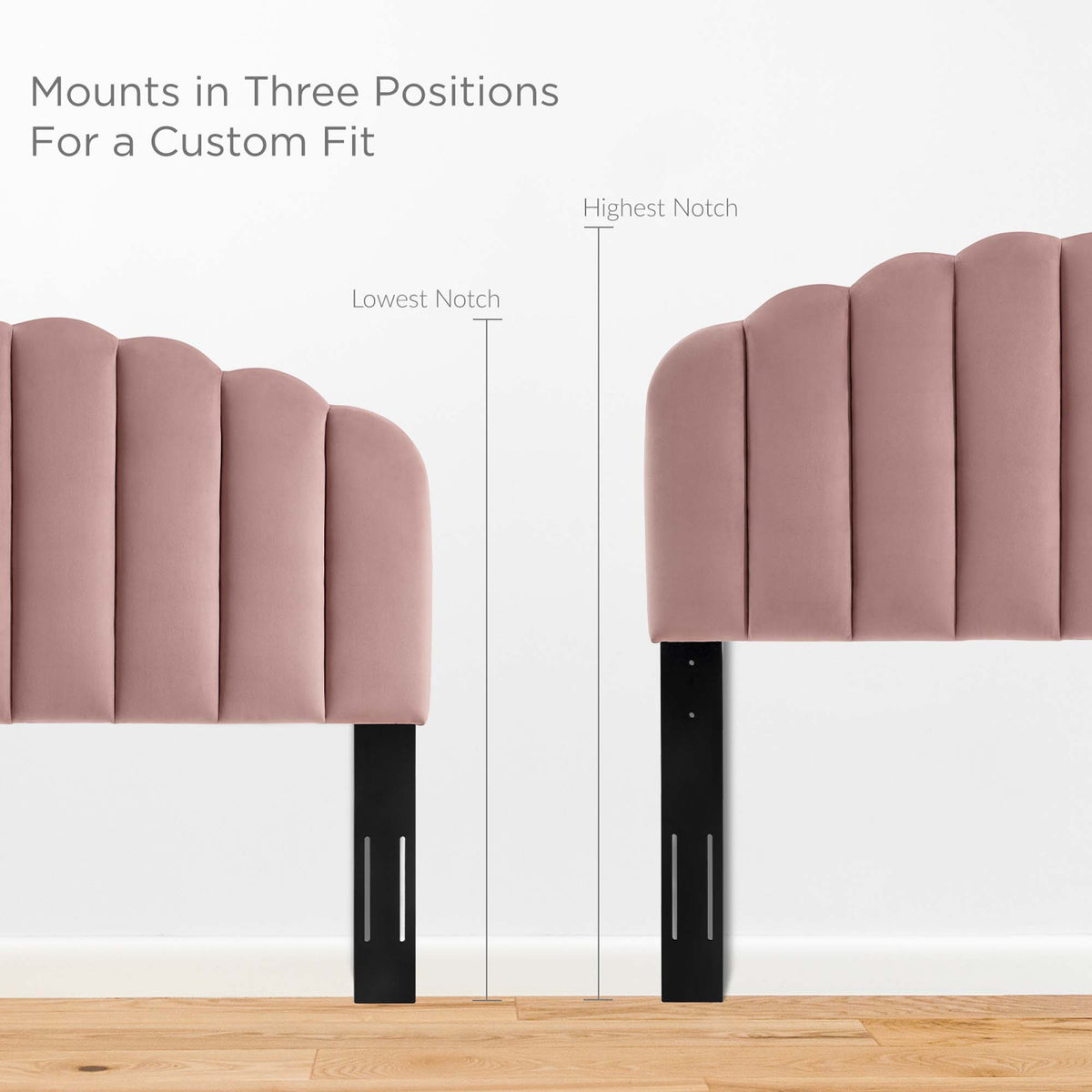 Veronique Performance Velvet Twin Headboard - Dusty Rose