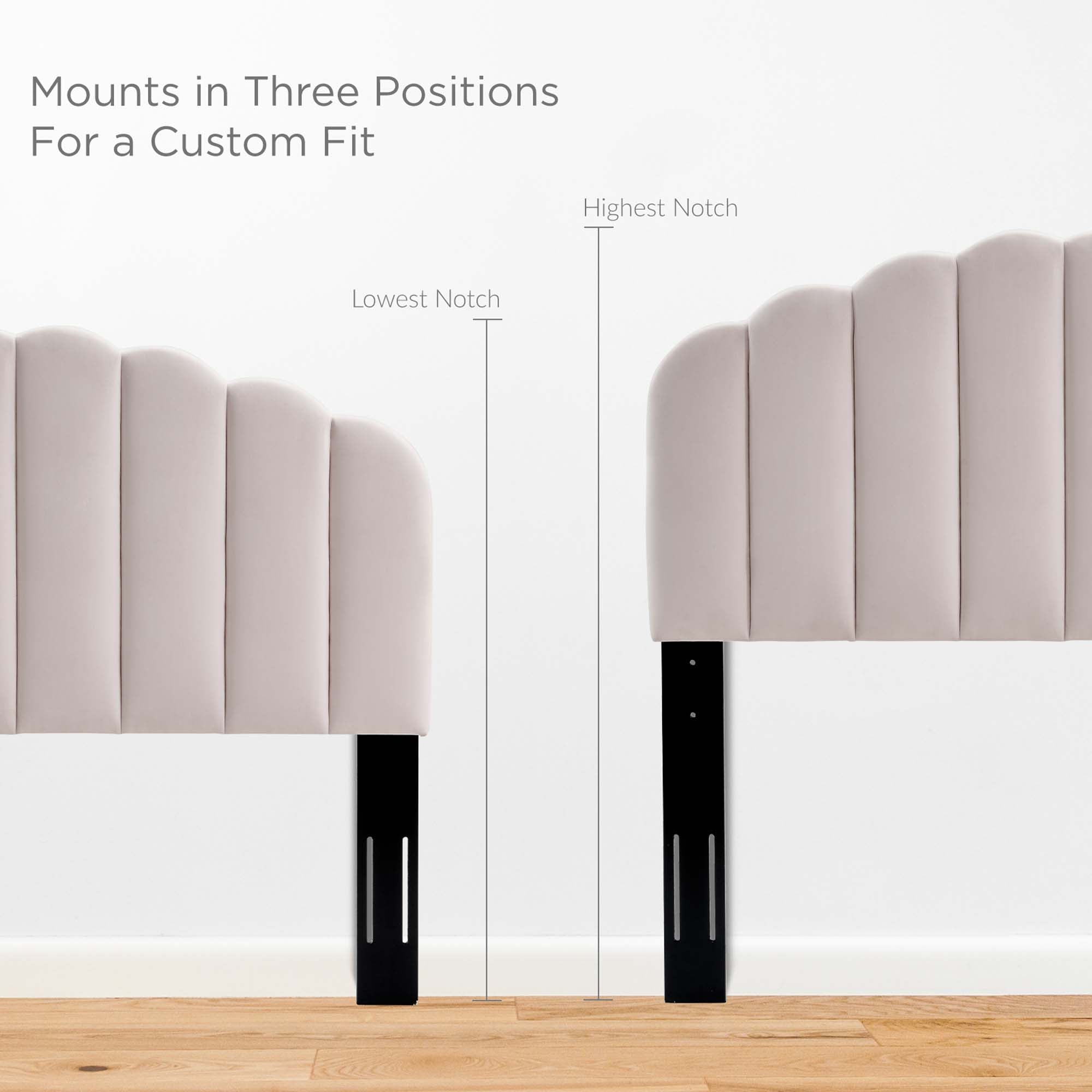 Veronique Performance Velvet Twin Headboard - Pink