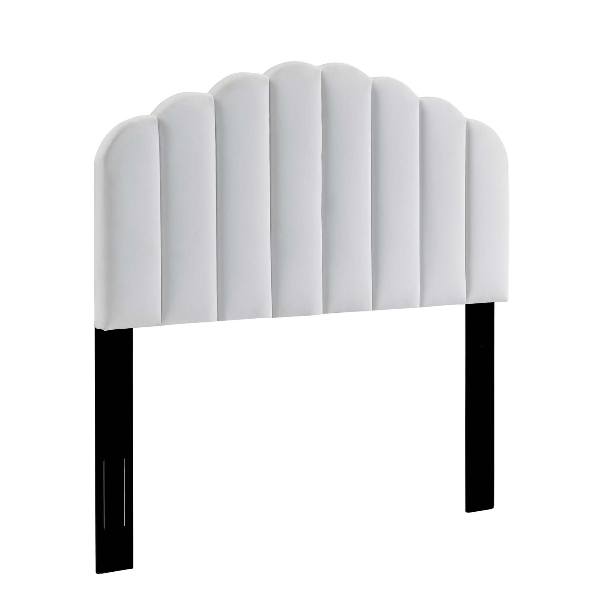 Veronique Performance Velvet Twin Headboard - White