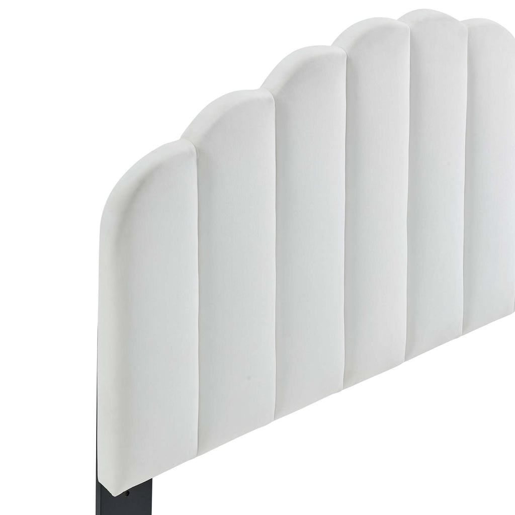 Veronique Performance Velvet Twin Headboard - White