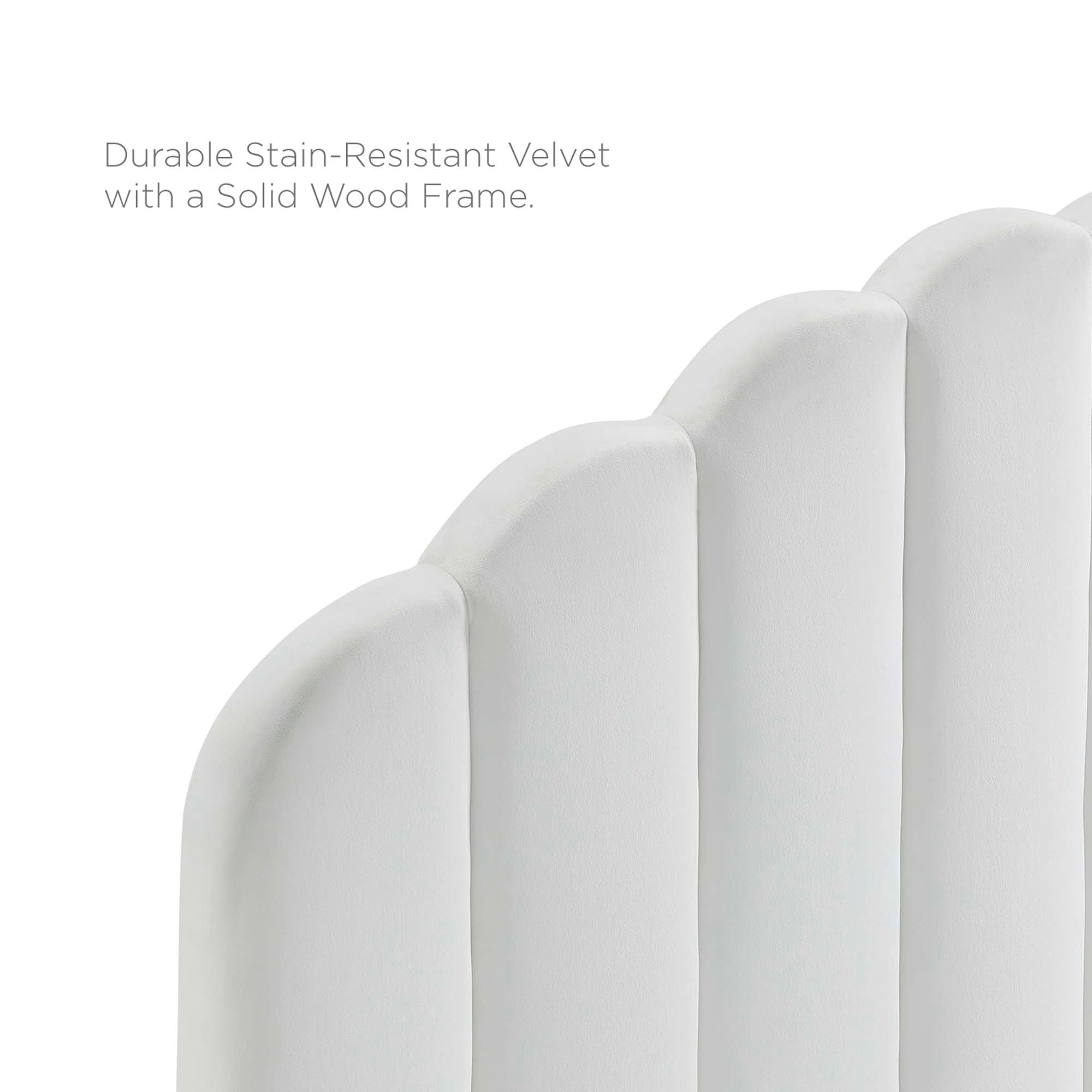 Veronique Performance Velvet Twin Headboard - White