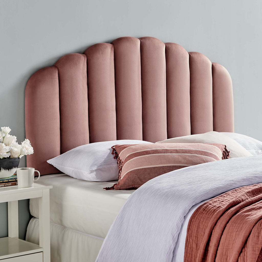 Veronique Performance Velvet Full/Queen Headboard - Dusty Rose