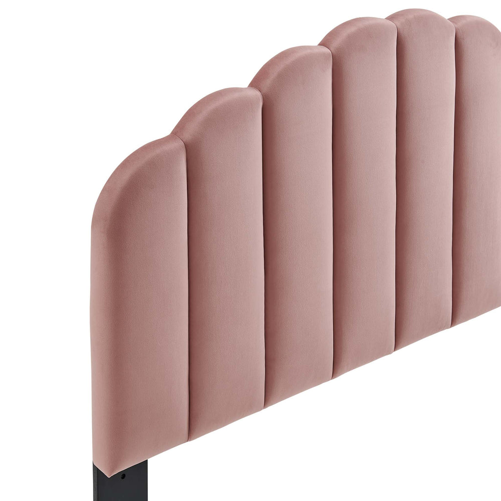 Veronique Performance Velvet Full/Queen Headboard - Dusty Rose