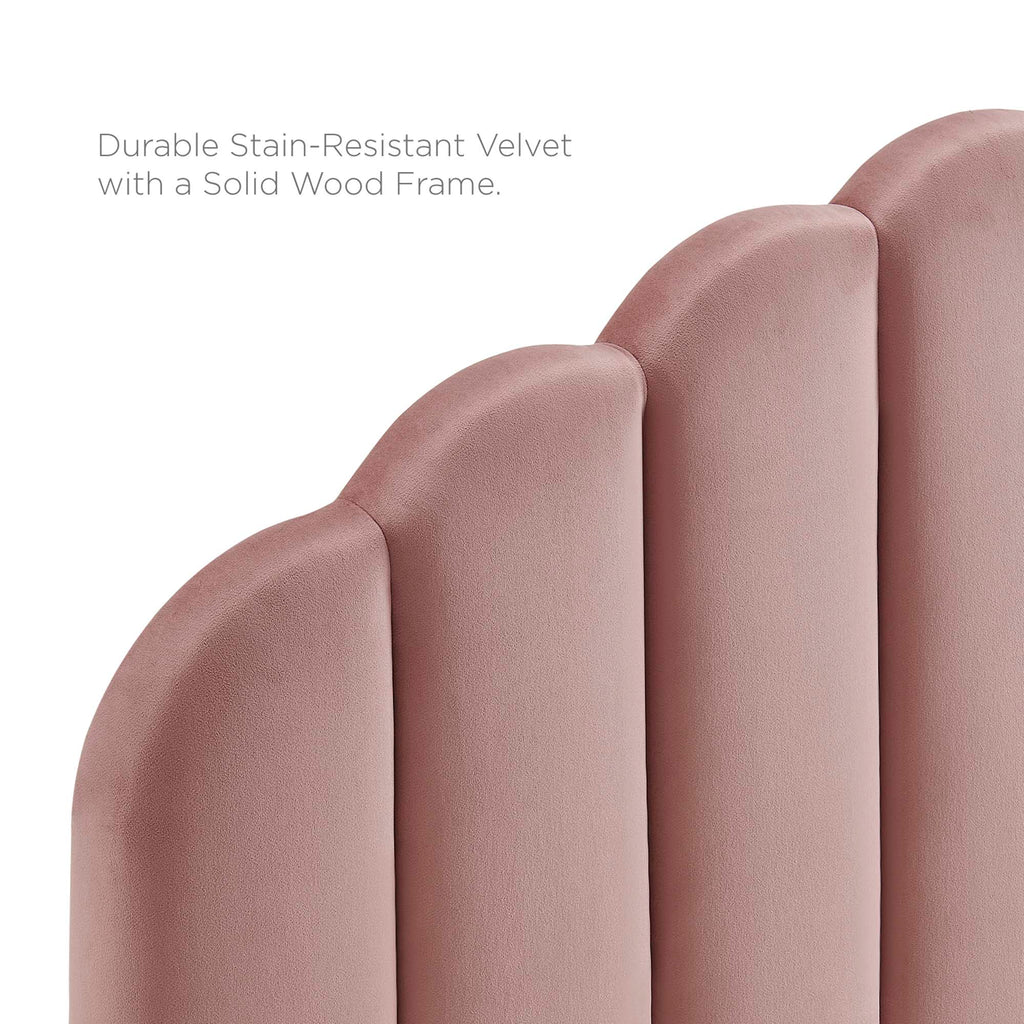 Veronique Performance Velvet Full/Queen Headboard - Dusty Rose