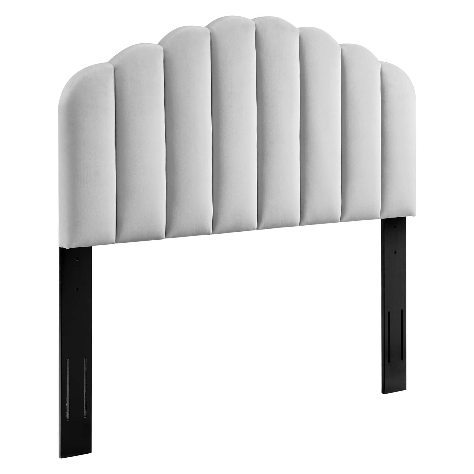 Veronique Performance Velvet Full/Queen Headboard - Light Gray