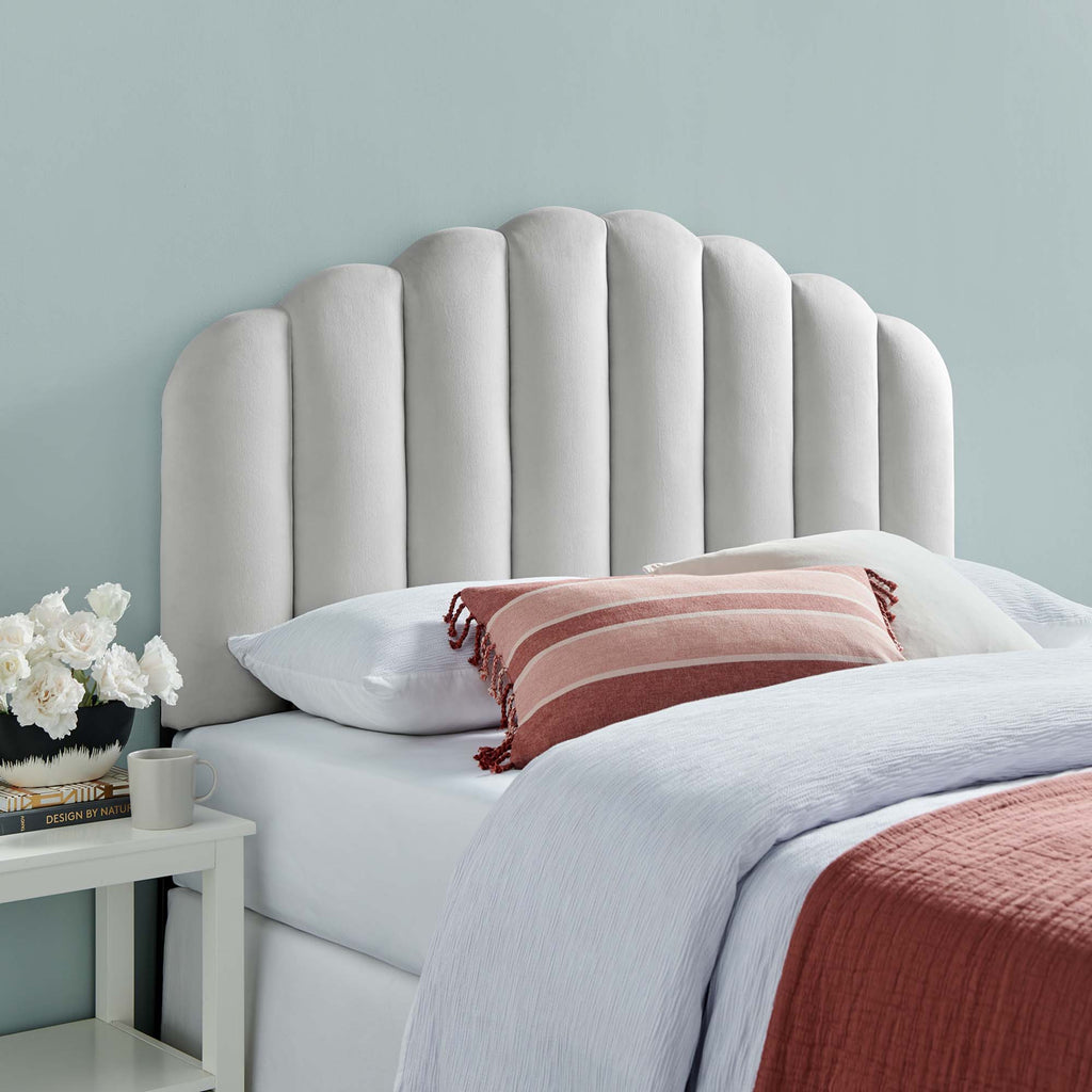 Veronique Performance Velvet Full/Queen Headboard - Light Gray