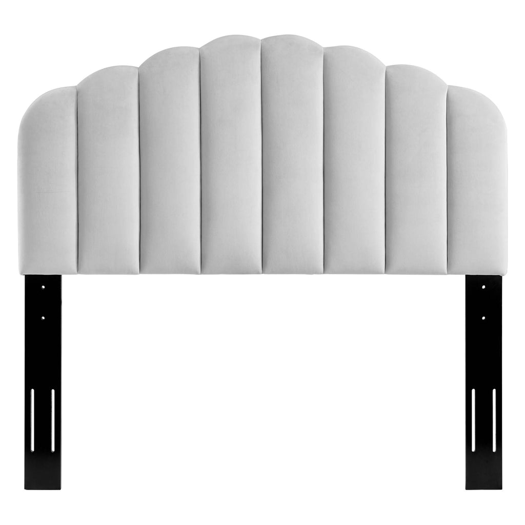Veronique Performance Velvet Full/Queen Headboard - Light Gray