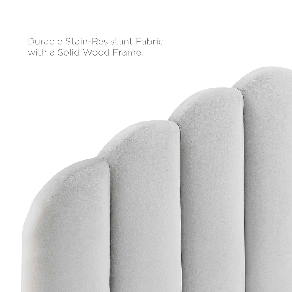 Veronique Performance Velvet Full/Queen Headboard - Light Gray