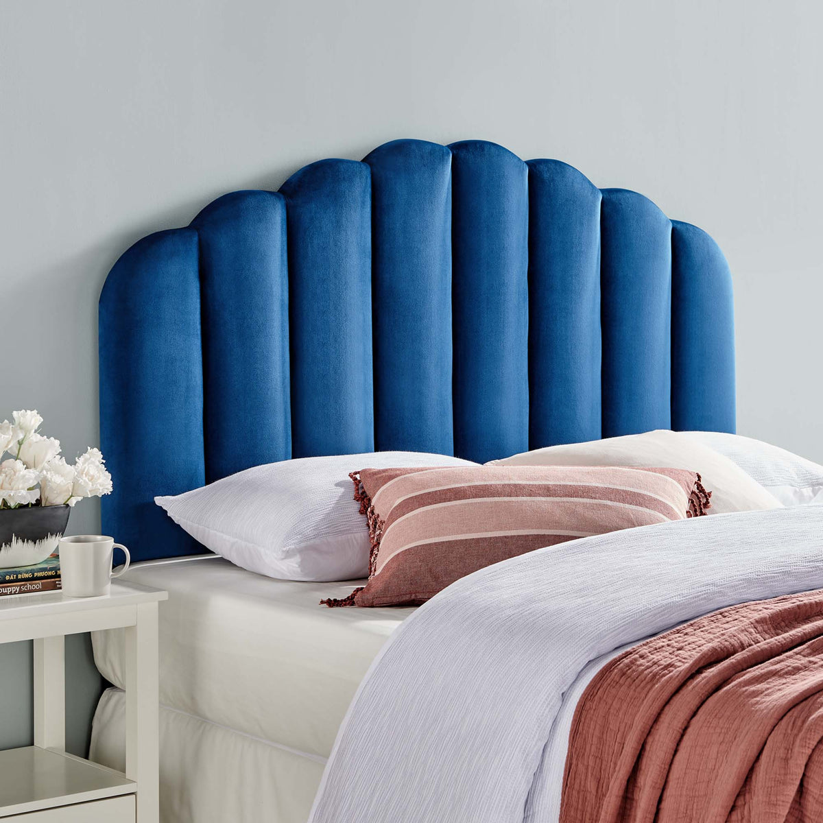 Veronique Performance Velvet Full/Queen Headboard - Navy
