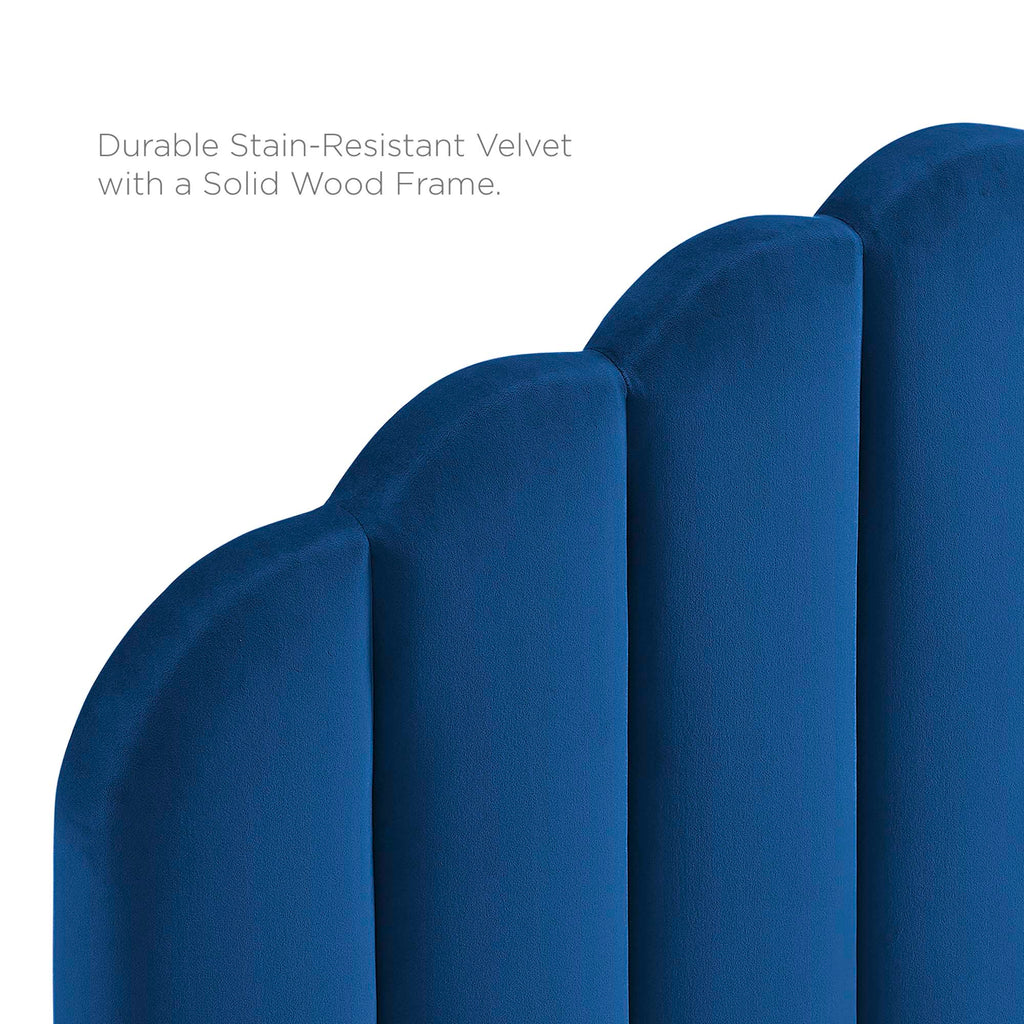 Veronique Performance Velvet Full/Queen Headboard - Navy