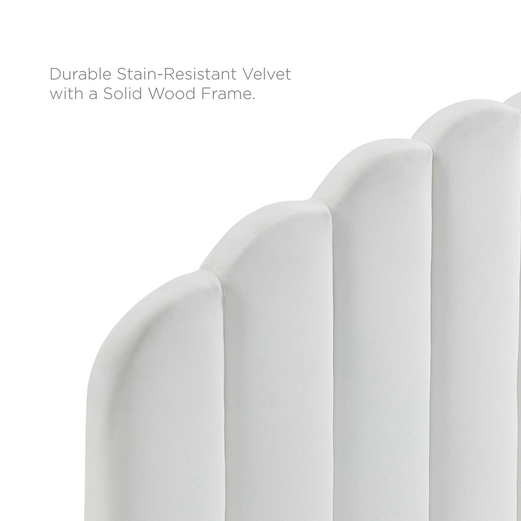 Veronique Performance Velvet Full/Queen Headboard - White