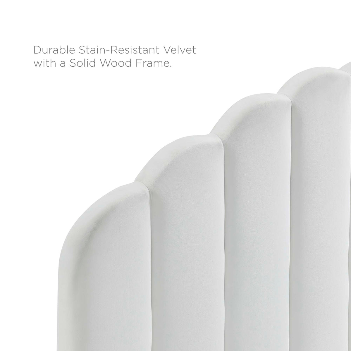 Veronique Performance Velvet Full/Queen Headboard - White