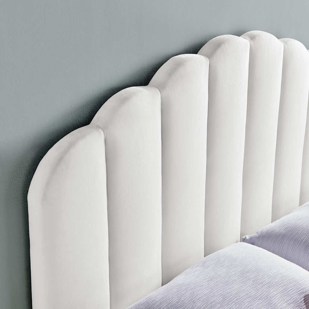 Veronique Performance Velvet Full/Queen Headboard - White