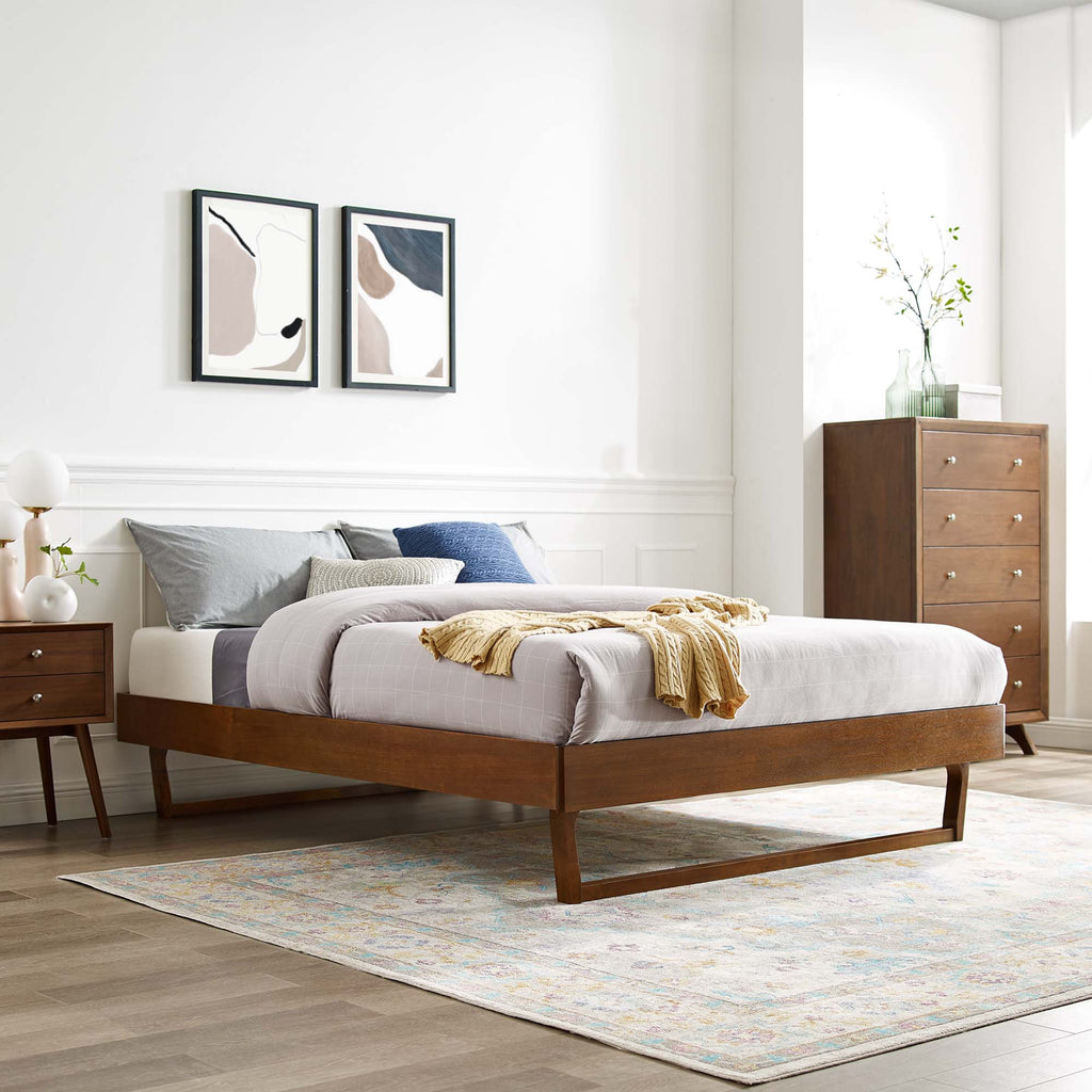 Billie Wood Queen Platform Bed Frame - Walnut