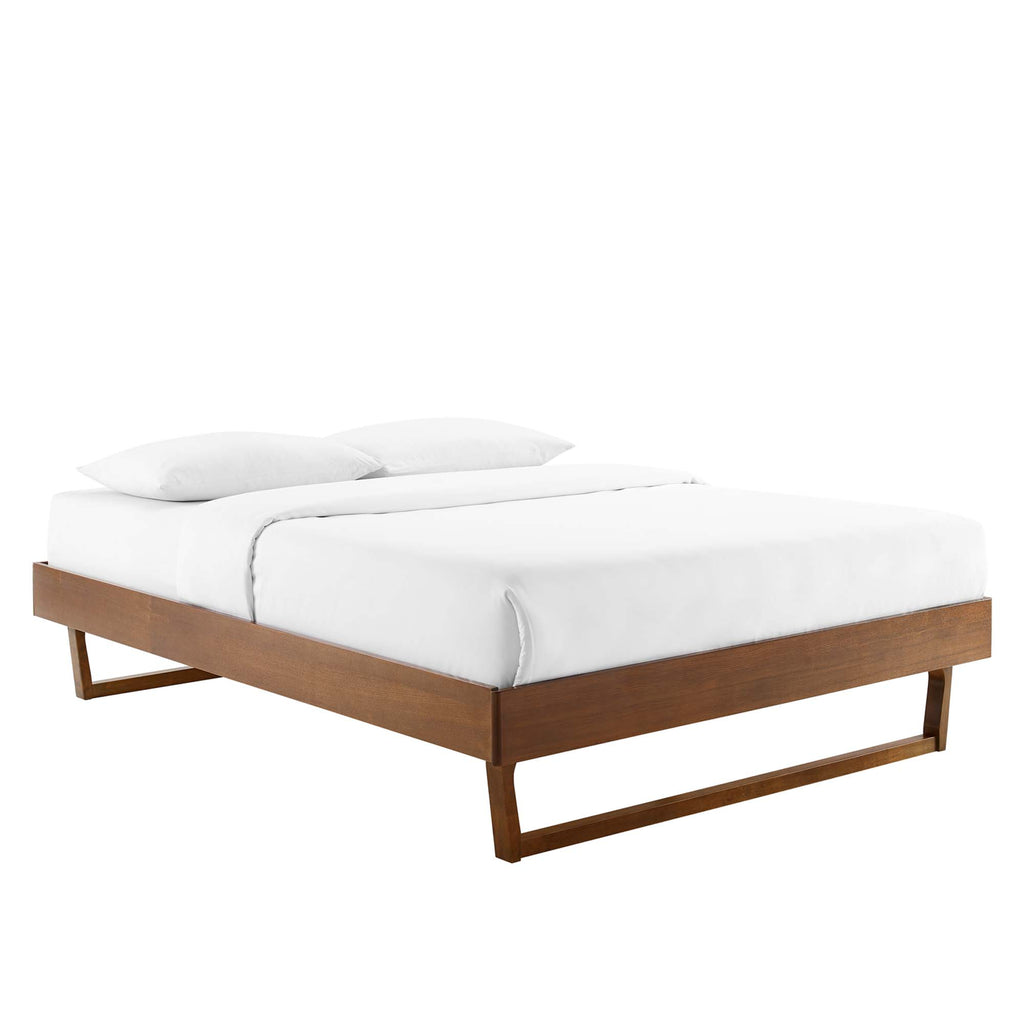 Billie Wood King Platform Bed Frame - Walnut
