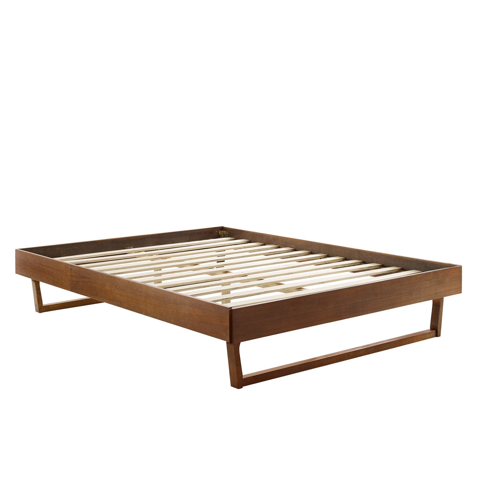 Billie Wood King Platform Bed Frame - Walnut
