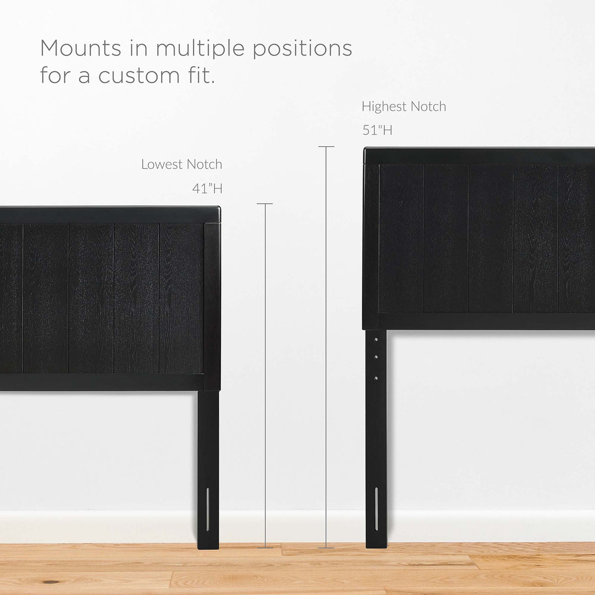 Robbie Wood Twin Headboard - Black