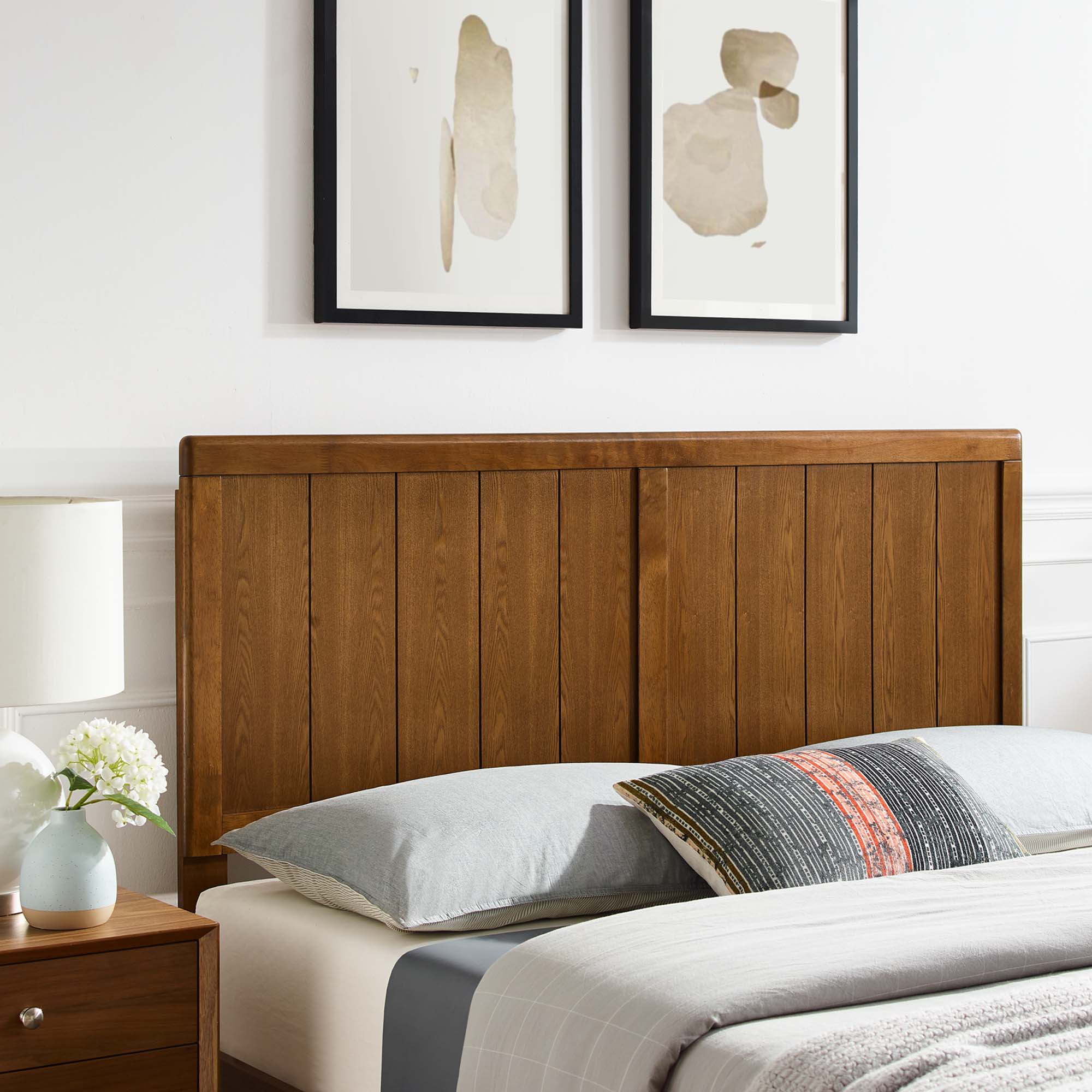 Robbie Wood Twin Headboard - Walnut