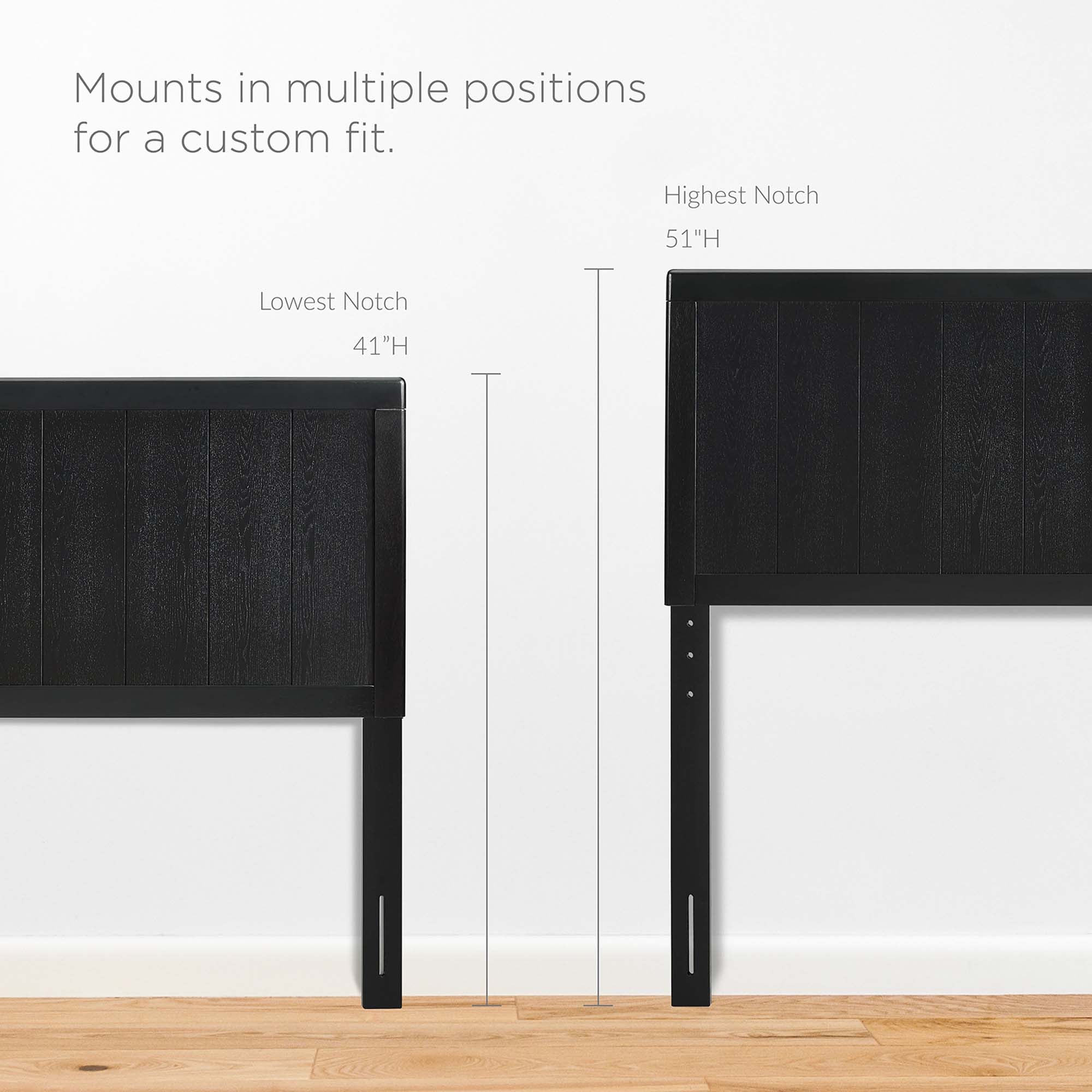 Robbie Wood Full Headboard - Black