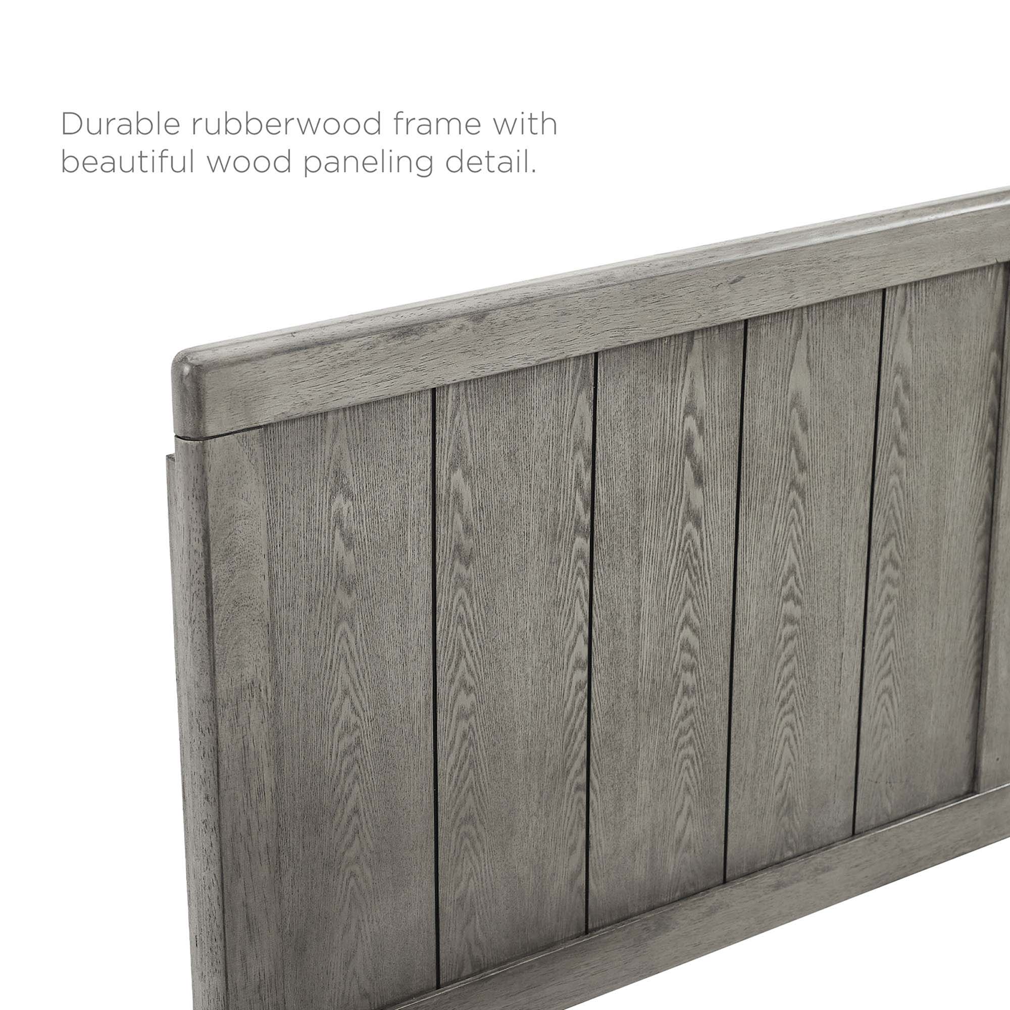 Robbie Wood Full Headboard - Gray