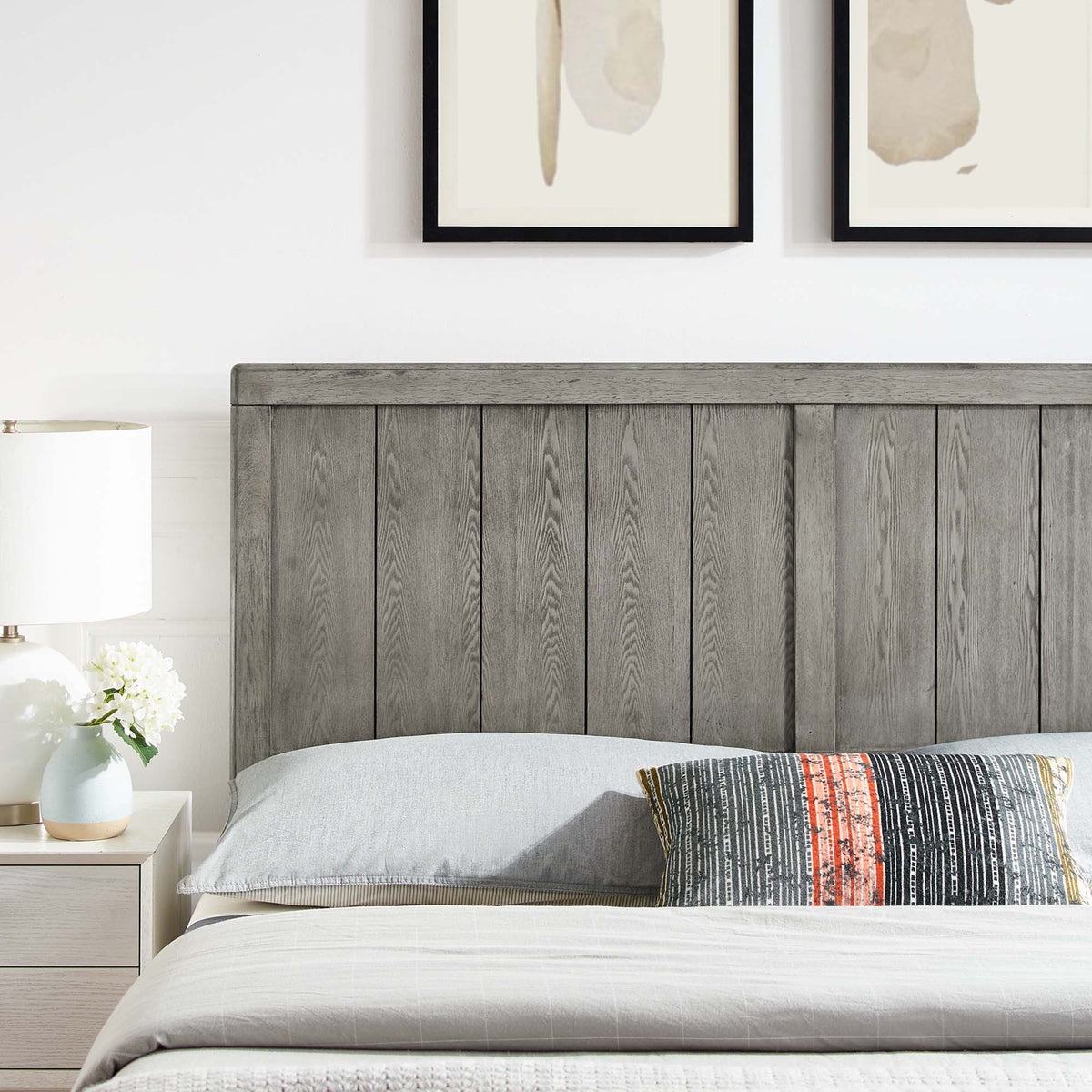 Robbie Wood Queen Headboard - Gray