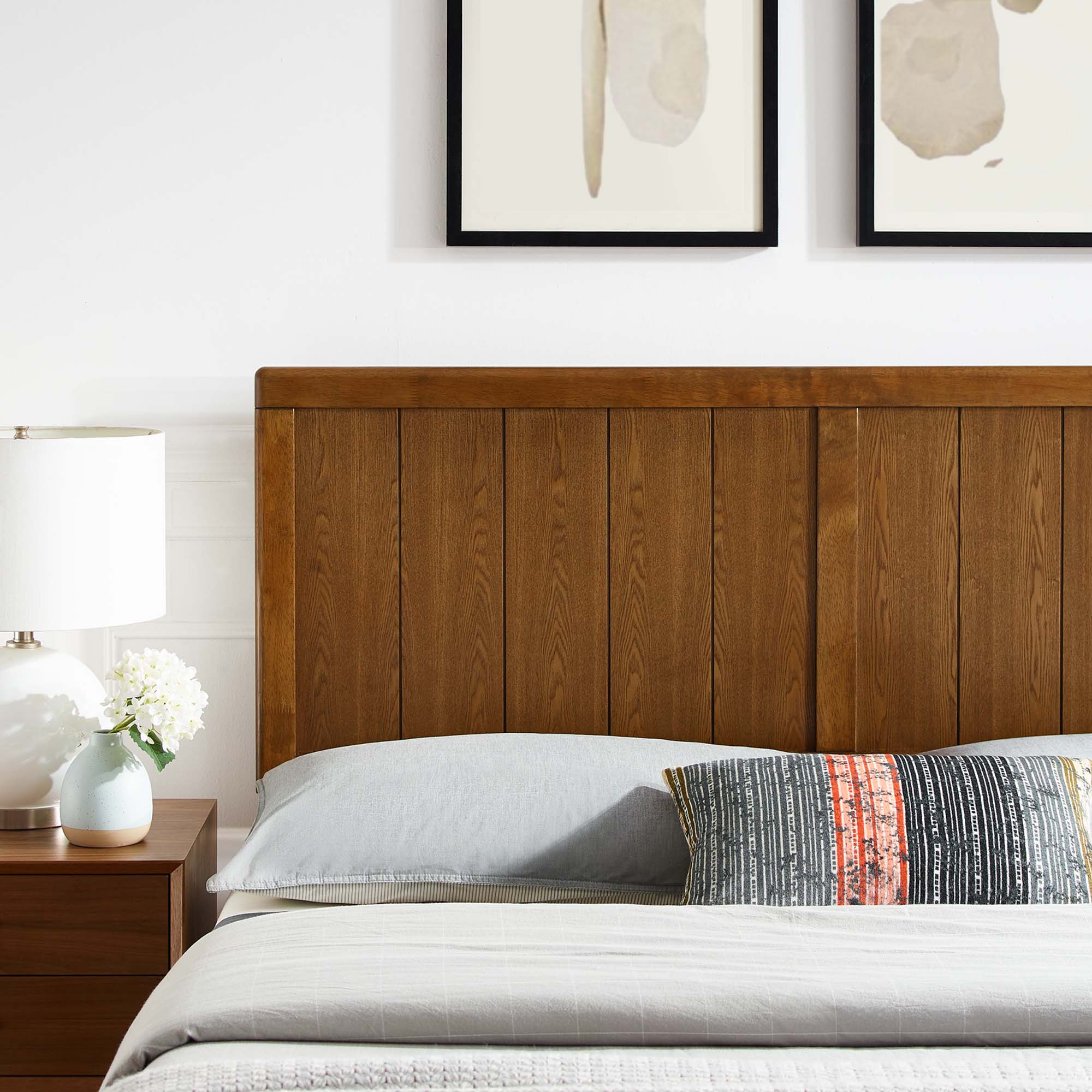 Robbie Wood King Headboard - Walnut