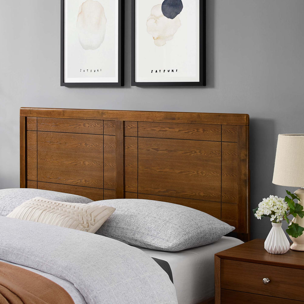 Archie Wood Twin Headboard - Walnut