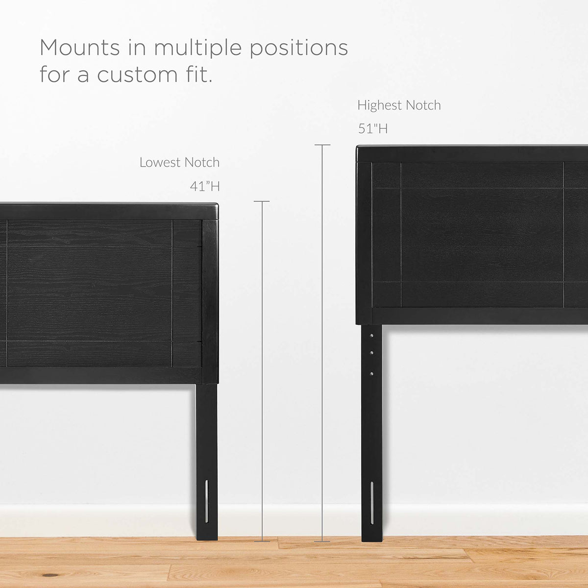 Archie Wood Full Headboard - Black