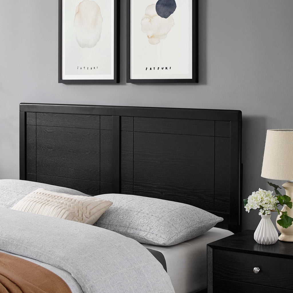 Archie Wood Full Headboard - Black
