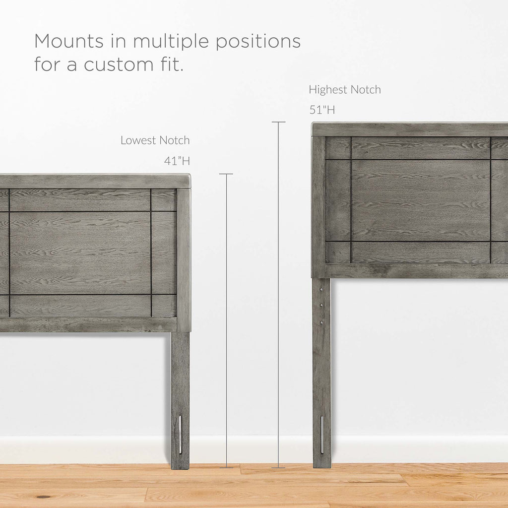 Archie Wood Full Headboard - Gray