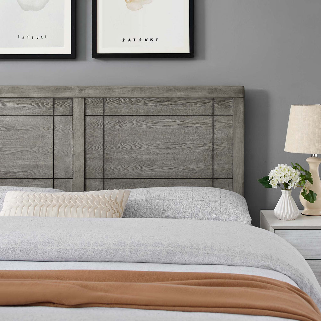 Archie Wood Full Headboard - Gray