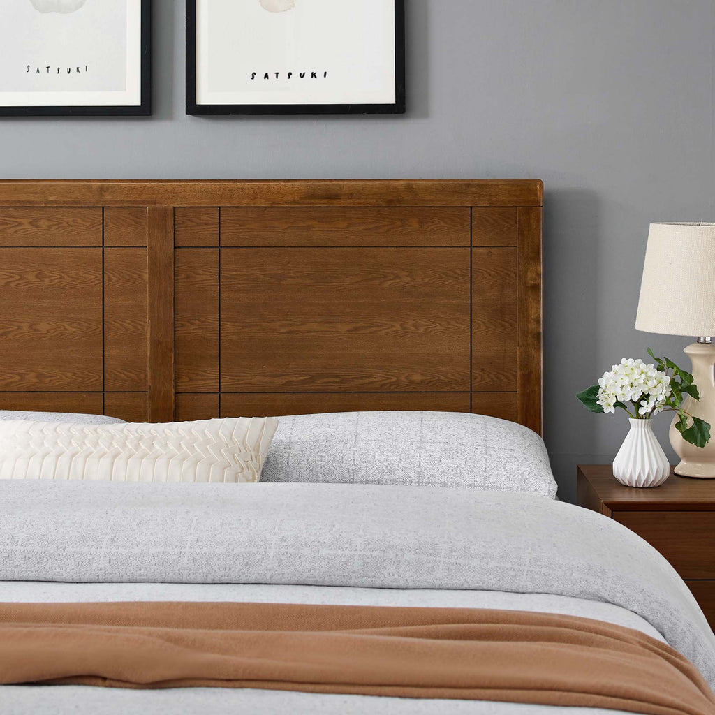 Archie Wood Queen Headboard - Walnut
