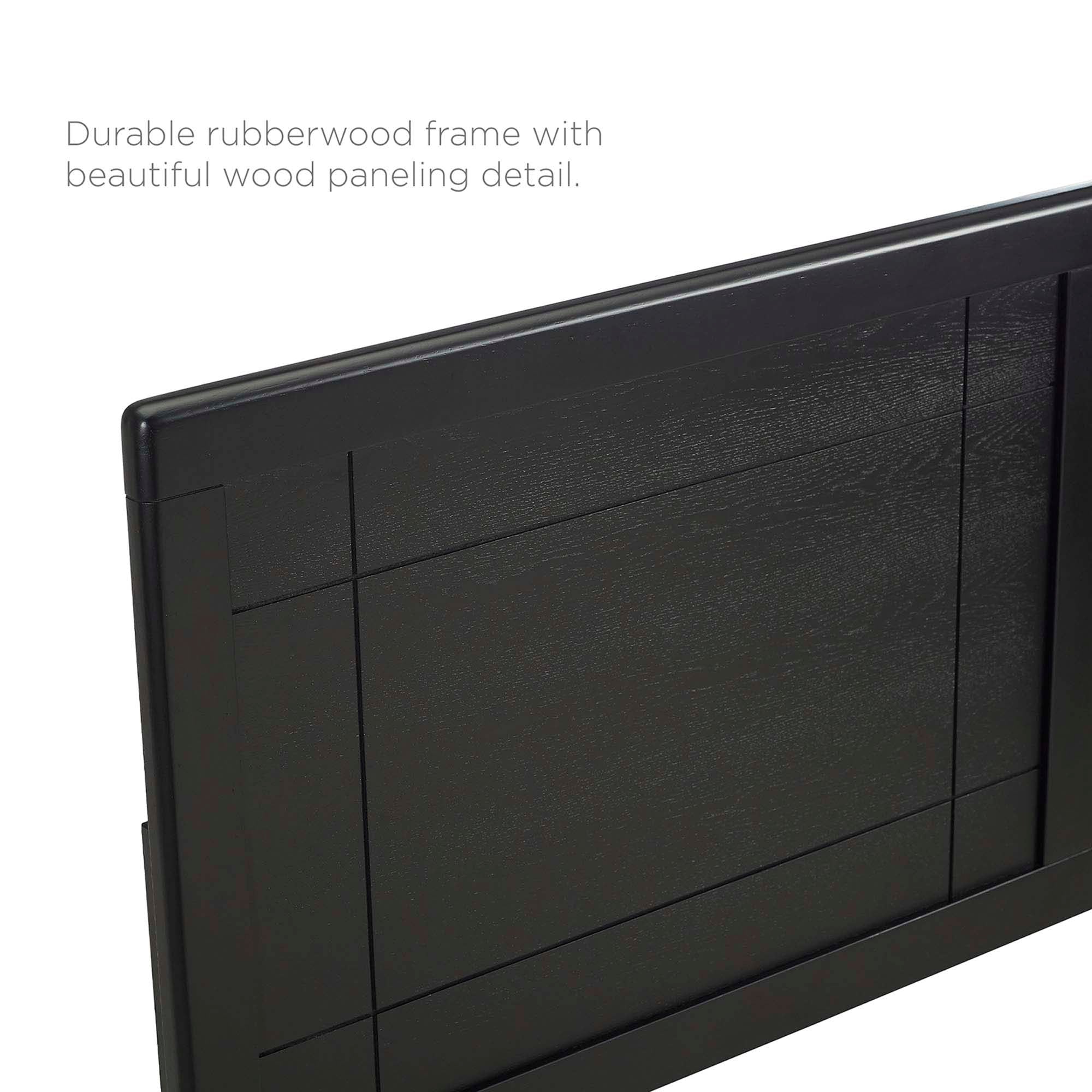 Archie Wood King Headboard - Black