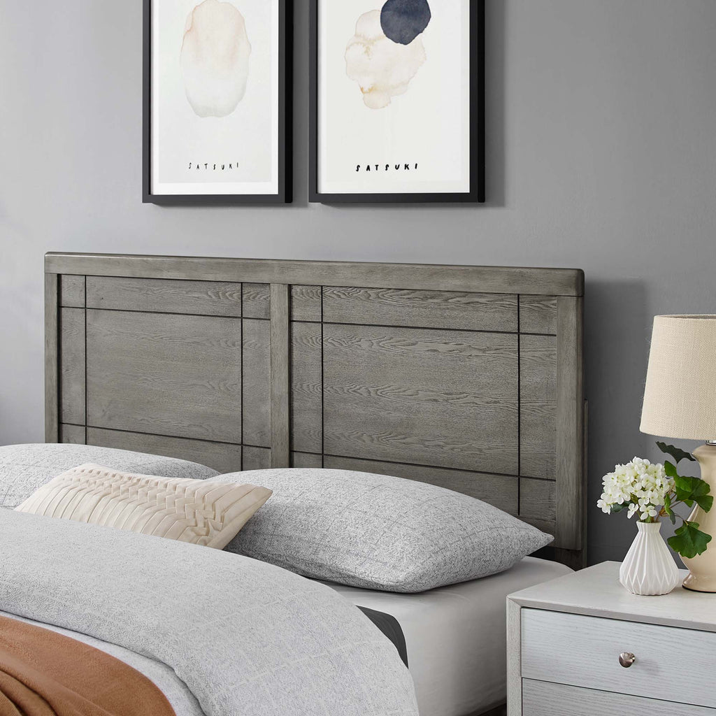 Archie Wood King Headboard - Gray