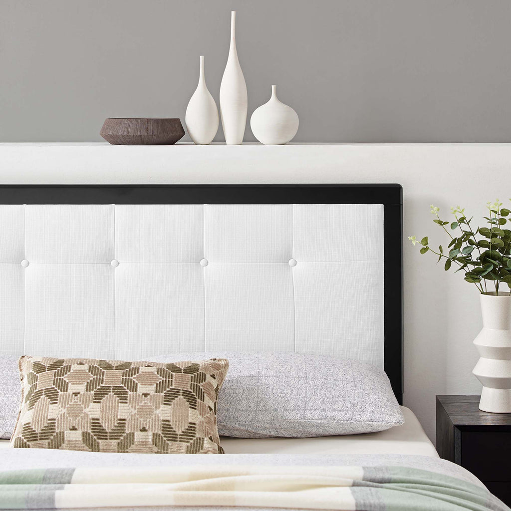 Draper Tufted Fabric and Wood Twin Headboard - Black White
