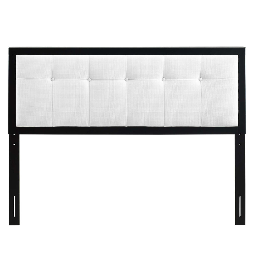 Draper Tufted Fabric and Wood Queen Headboard - Black White