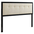 Draper Tufted Fabric and Wood King Headboard - Black Beige