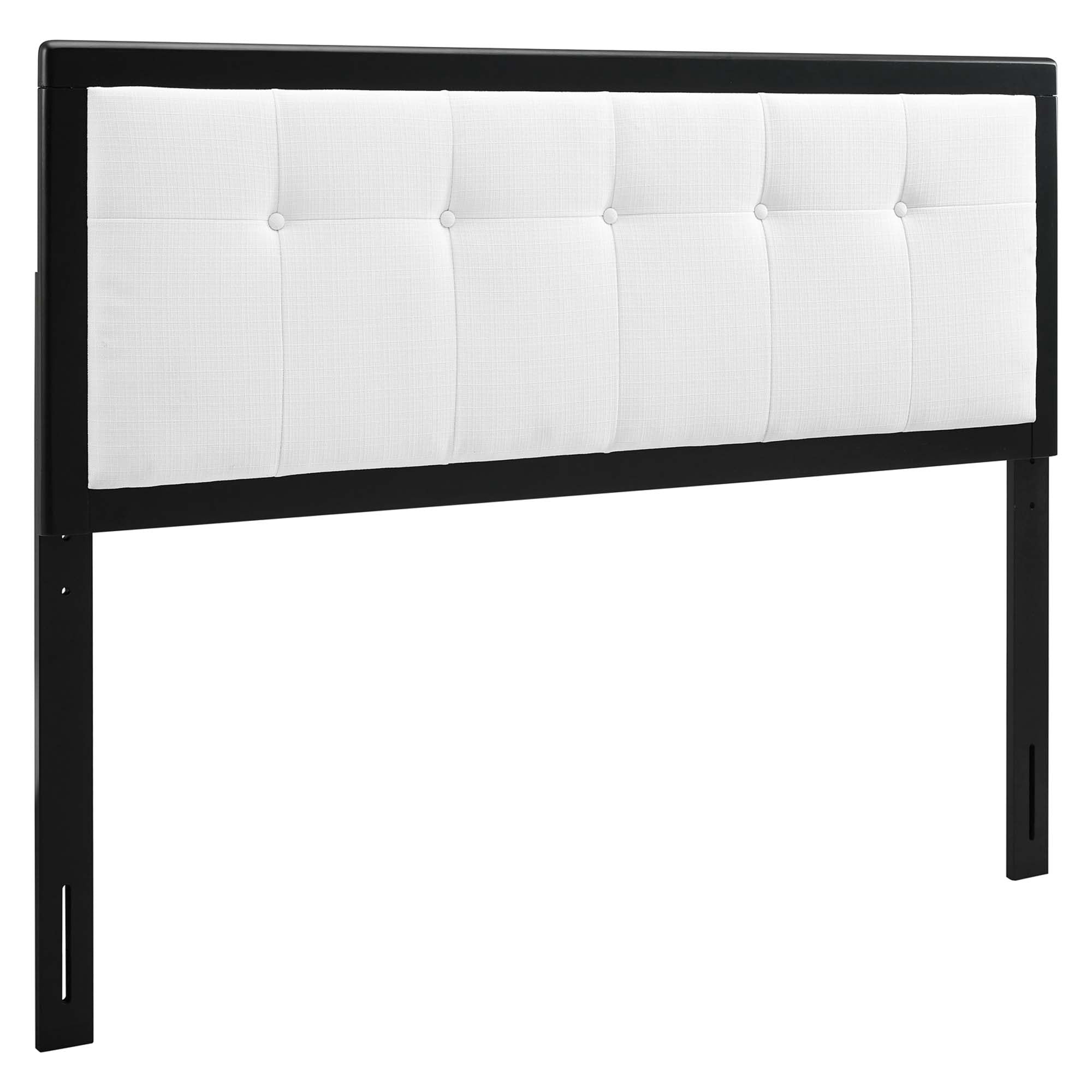 Draper Tufted Fabric and Wood King Headboard - Black White