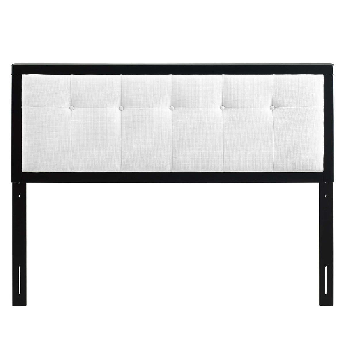 Draper Tufted Fabric and Wood King Headboard - Black White