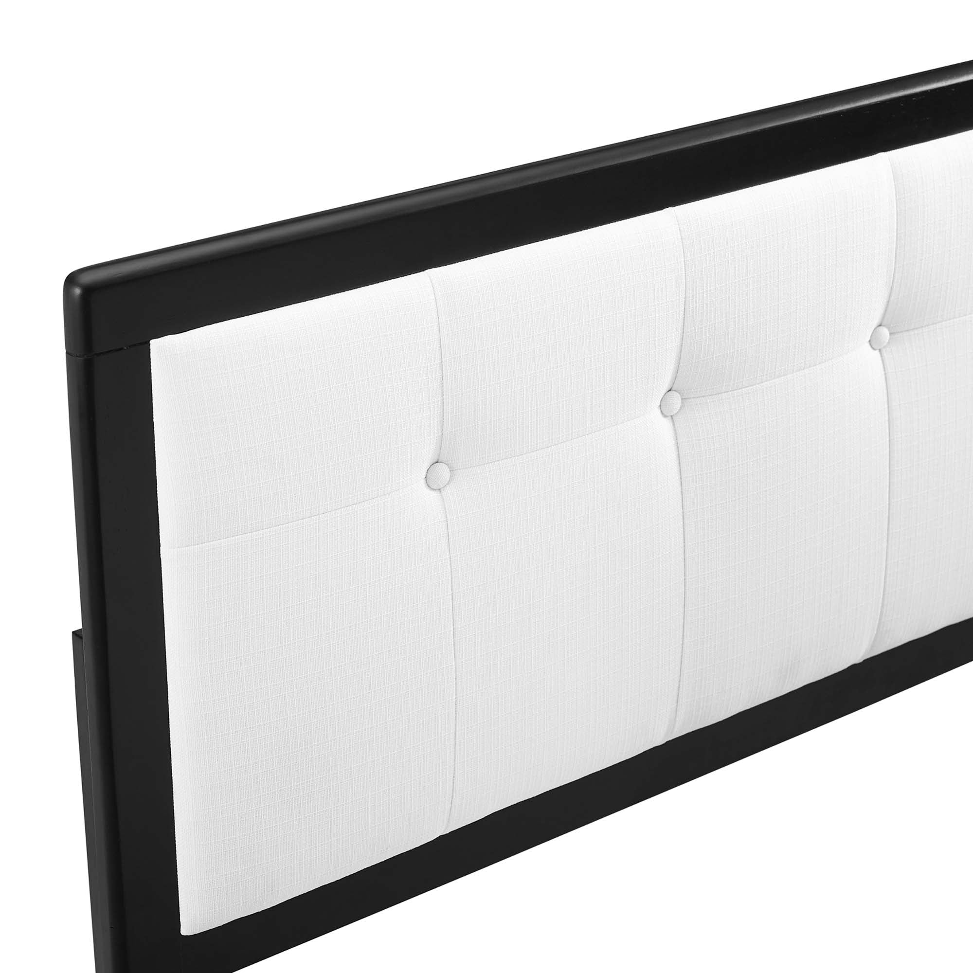Draper Tufted Fabric and Wood King Headboard - Black White