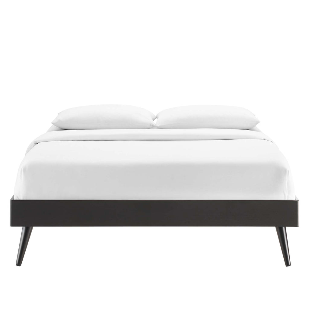 Bridgette Wood Queen Platform Bed With Splayed Legs - Black Beige