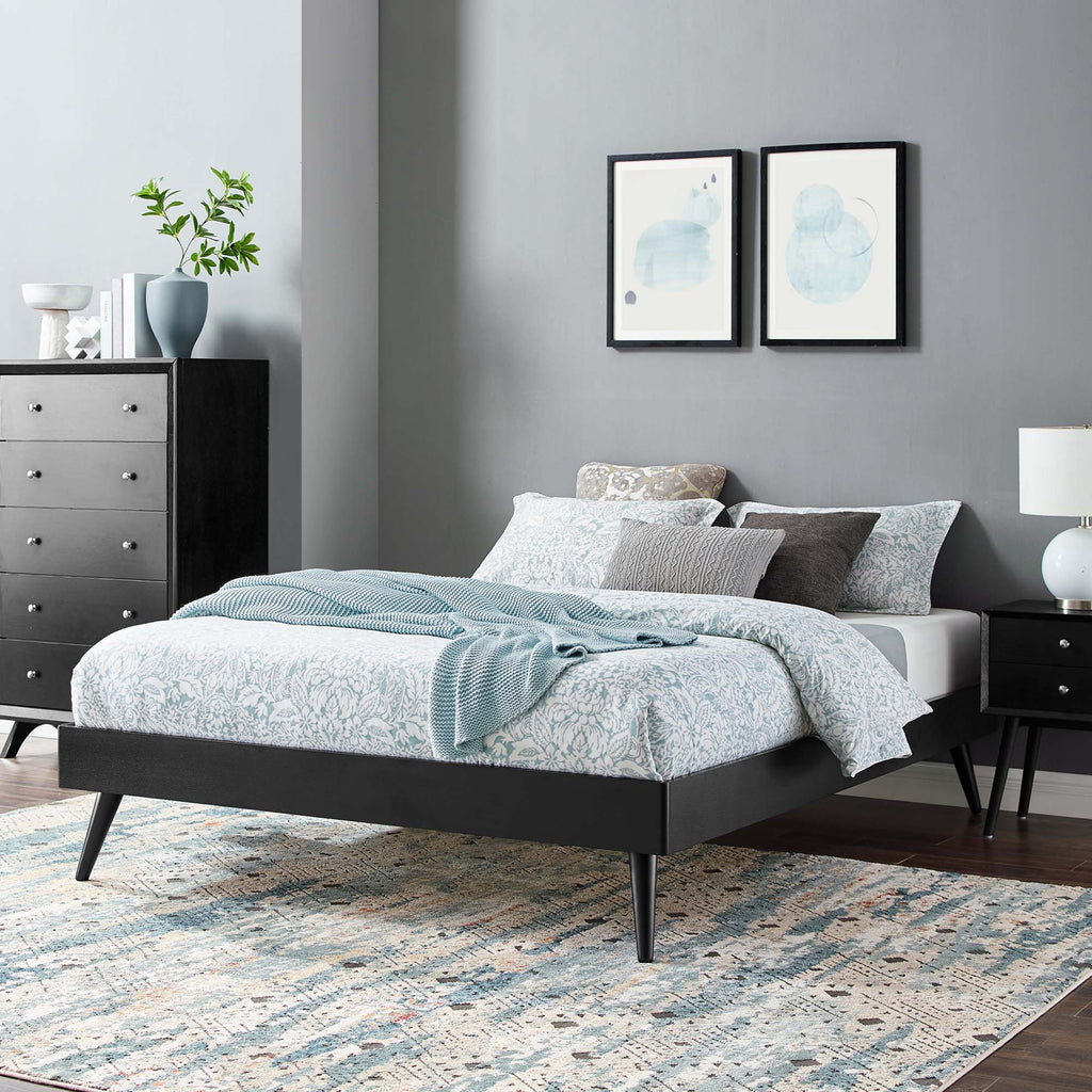 Margo Wood Queen Platform Bed Frame - Black