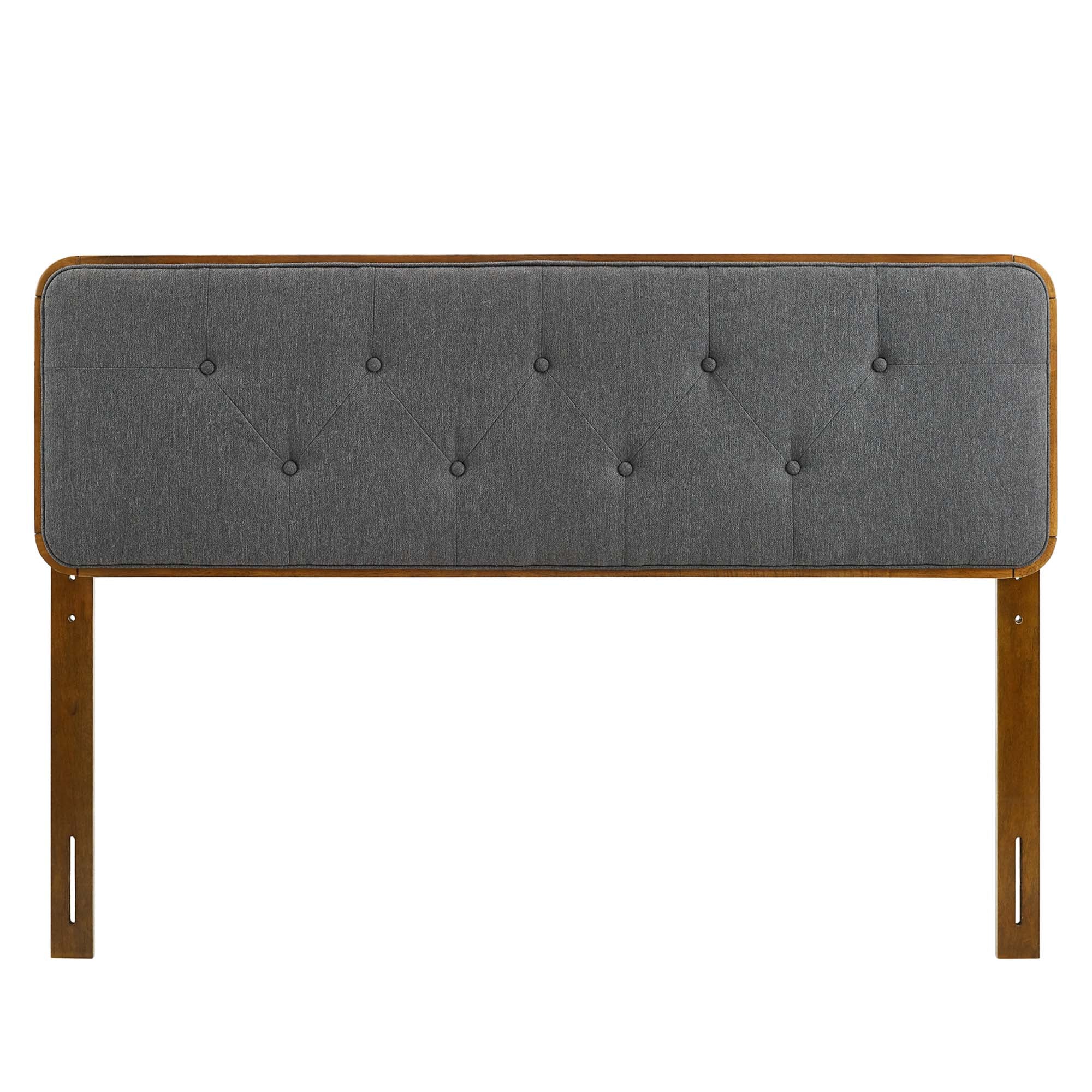 Collins Tufted Fabric and Wood Queen Headboard - Walnut Charcoal