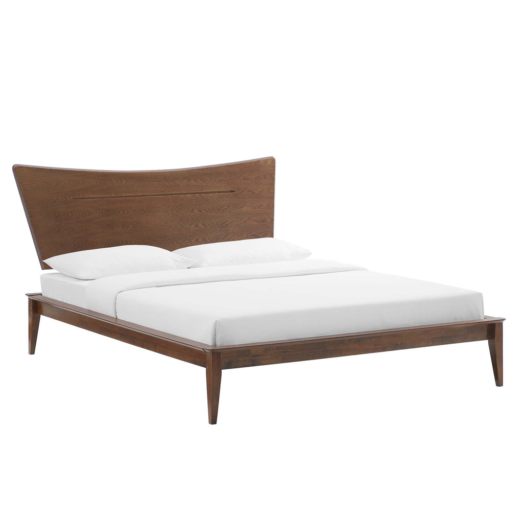Astra Wood Queen Platform Bed - Walnut