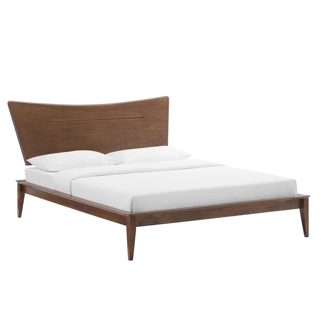 Astra Wood Platform Bed - Walnut — Walnut Queen