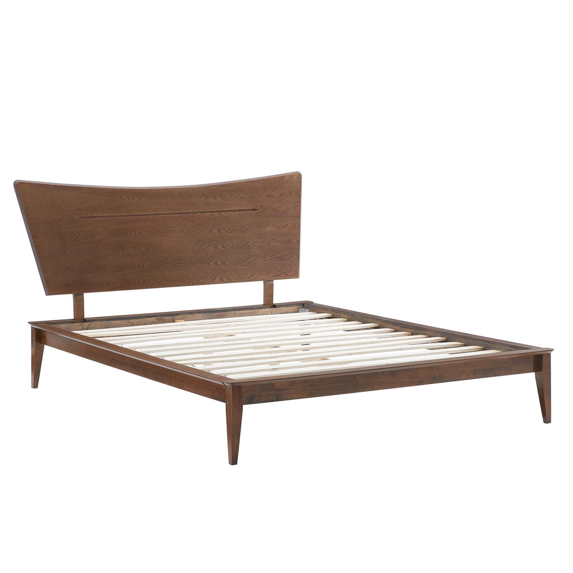Astra Wood Queen Platform Bed - Walnut